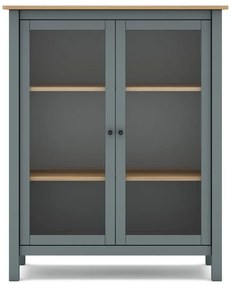 Sivozelená vitrína z borovicového dreva 90x110x40 cm Misti – Marckeric