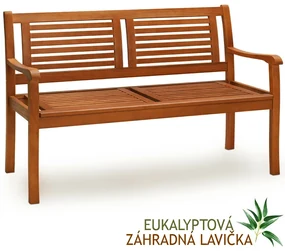Casaria Záhradná lavica MANUELA, 120x60x90cm, prírodná hnedá