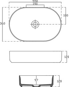 Isvea Isvea, INFINITY OVAL keramické umývadlo na dosku, 55x36cm, terrazzo, 10NF65055-2L-TRZ