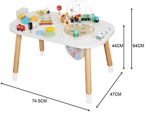 Drevený multifunkčný stôl - ihrisko, činely, autodráha Jokomisiada ZA5266