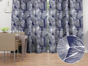 Biante Bavlnený záves Sandra SA-414 Biele abstraktné páperie na modrom 150x180 cm