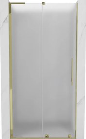 Mexen Velar L, posuvné sprchové dvere do otvoru 100 cm, 8mm sklo námraza, zlatá lesklá, 871-100-003-31-50