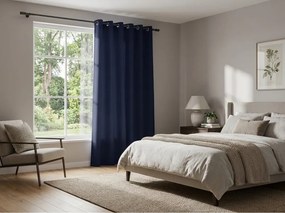 Záves OXFORD LIGHT 140x270 cm, tmavomodrý Zavesenie: Riasiaca páska