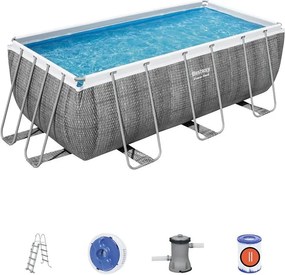 Obdĺžnikový bazén s rámom rattan 4.12x2.01x1.22m 56722