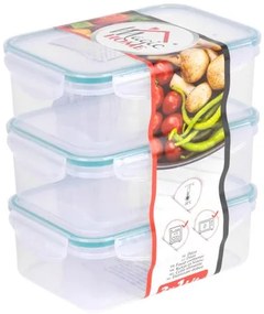 801521 Dóza MagicHome Lunchbox sada 3 x 1000 ml, obdĺžniková, Clip