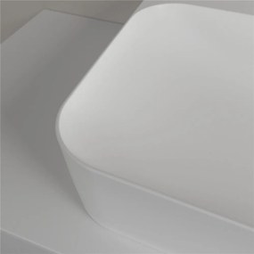 VILLEROY &amp; BOCH Finion závesné umývadlo s otvorom (spodná strana brúsená), so skrytým prepadom, 1000 x 500 mm, Stone White, s povrchom CeramicPlus, 41681BRW