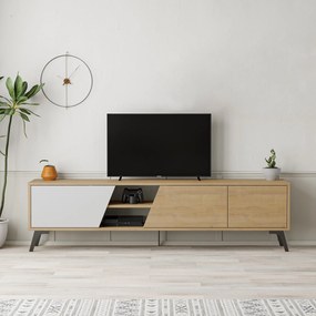 TV stolík/skrinka Fila (Dub + Biela). Akcia -18%. Vlastná spoľahlivá doprava až k Vám domov. 1073476