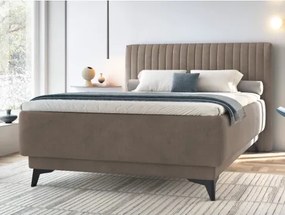Posteľ Kalla 140x200 cm, svetlo hnedá taupe látka%