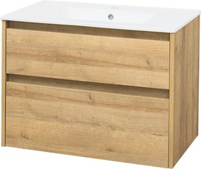 Mereo, Mereo Opto, kúpeľňová skrinka s keramickým umývadlom 81cm, dub Riviera, MER-CN921