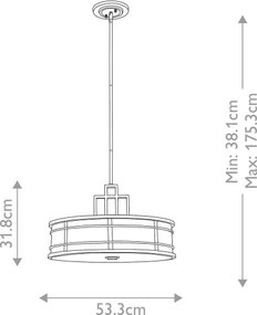 Feiss FE-FUSION-P-L-PNBR - luster na tyči FUSION 3xE27/40W/230V zlatý