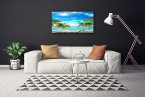 Obraz Canvas Tropické palmy hamaka pláž 125x50 cm