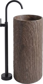 Rea Rossana, voľne stojace umývadlo 395×395×855 mm, hnedá matná, REA-U0605