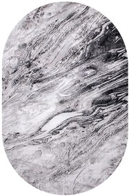 Koberec MAYA PR117 sivý / čierny ovál