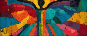 Obraz - Maľovaný anjel (120x50 cm)