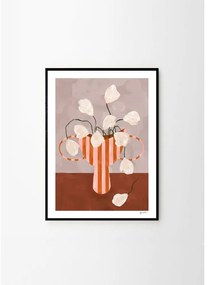 Plagát 30x40 cm White Flowers in Striped Vase – Frankie Penwill – The Poster Club