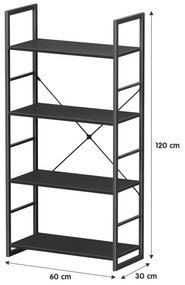 Regál Elza 120 (čierna). Vlastná spoľahlivá doprava až k Vám domov. 1089526