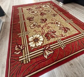 HU Červeno-béžový klasický koberec Shiraz Bcf Bordove-maky Rozmer: 100x190 cm