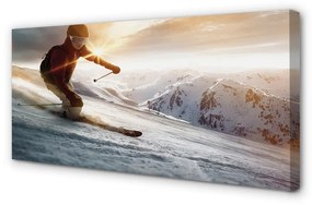 Obraz canvas lyžiarske palice muž 125x50 cm