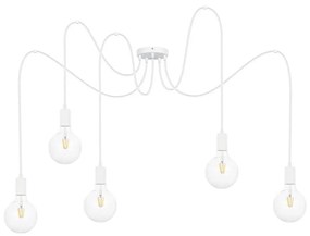 Luster na lanku MIROS 5xE27/60W/230V pavúk biela