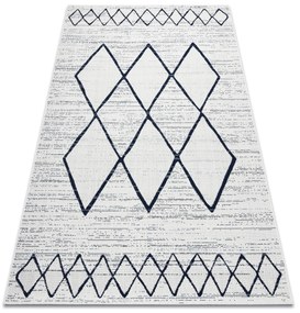 Koberec COLOR 47272/396 SISAL Diamant Štvorce biely