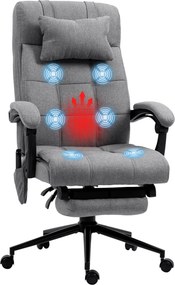 Vinsetto kancelárska stolička s masážnou funkciou, ergonomická stolička s možnosťou sklonu, vyhrievanie bedier, nastaviteľná počítačová stolička s opi