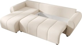 Rozkladacia obojstranná sedacia súprava do L SEVIO 246x145 cm, krémová + 2 vankúšiky ZDARMA