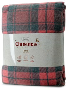 VIANOČNÁ BAVLNENÁ DEKA CHERRY 200X220 CM VZOROVANÁ