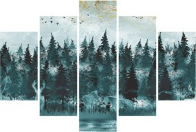Obraz - Zvieratá v lese (150x105 cm)