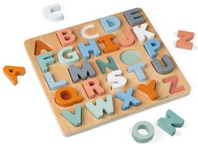 Janod Sweet Cocoon Drevené vkladacie puzzle Abeceda a tabuľka na písanie 26 ks