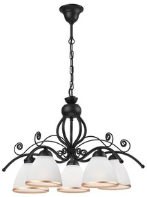Luster na reťazi RETRO II 5xE27/60W/230V čierna