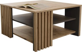 XXXLutz KONFERENČNÝ STOLÍK, sivá, dub artisan, kompozitné drevo, 80/80/45 cm Carryhome - Stolíky do obývačky - 000687062603