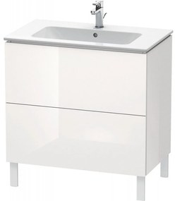 DURAVIT L-Cube stojaca skrinka pod umývadlo na nožičkách, 2 zásuvky, 820 x 481 x 856 mm, biela vysoký lesk, LC662602222