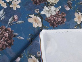 Biante Dekoračný záves TF-061 Kvety na modrom 140x140 cm