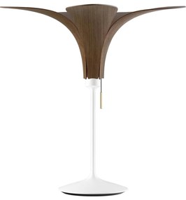 UMAGE Jazz stolová lampa tmavý dub podstavec biela