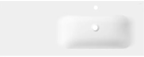 Mexen Vela, umývadlo na zapustenie 121 x 46,5 cm, pravé, biela matná, 25231201P