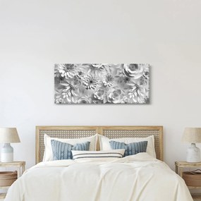 Obraz - Biele kvety (120x50 cm)