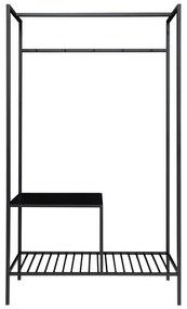 Čierny šatníkový viacúčelový regál s 2 policami House Nordic Vita, 170 x 101 cm