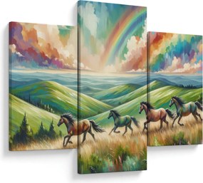 Obraz – Kone cválajúce krajinou (90x60 cm)