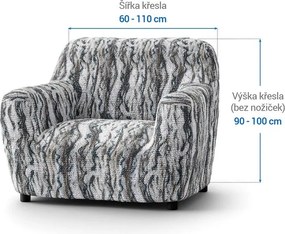 Bielastické poťahy OCEANO NOVÉ šedo-modré kreslo (š. 60 - 110 cm)