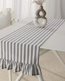 Bežec s volánom 40x160 cm farba produktu tmavomodrá látka vzorované