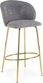 Barová stolička H116, sivá, zlatá