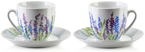 Porcelánová šálka s podšálkou Joy Heather 250 ml sada 6ks