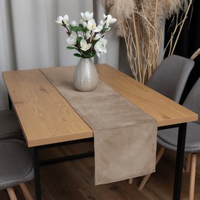 Biante Zamatový behúň na stôl Velvet Prémium SVP-042 Béžovohnedý 45x120 cm