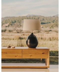 Čierno-biela stolová lampa s textilným tienidlom (výška 72 cm) Foixa – Kave Home