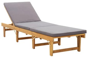 Skladacie záhradné ležadlo s podložkou, akáciový masív