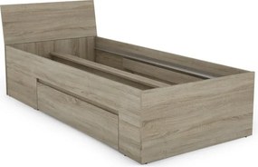 Posteľ so zásuvkami Carlos 90x200, dub sonoma