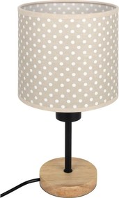 BRILAGI - Stolná lampa BOBO WOOD 1xE27/25W/230V dub/čierna/béžová/bodky
