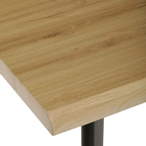 Autronic - Stůl jídelní, 160x90x75 cm, MDF deska, dekor divoký dub, kov, černý lak - HT-F4416 OAK AKCE