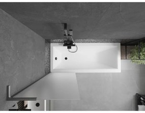Mexen Next L, 1-krídlová vaňová zástena 60 x 150 cm, 6mm sklo námraza, grafitový profil, 895-060-000-03-30-66