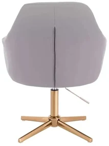 LuxuryForm DESIGN Kreslo ANDORA na zlatom kríži - šedé